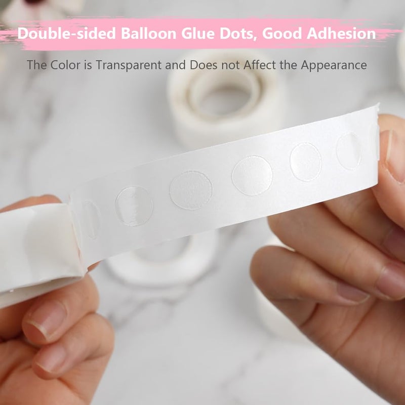 Ainiv 700 PCS Balloon Sticky Dots, Double Sided Dot Stickers with 21 Yds White Satin Ribbon, Clear Removable Round Sticky Tack No Trace Waterproof Dots for Craft Gift Wrapping Wedding Xmas Decoration - Image 3